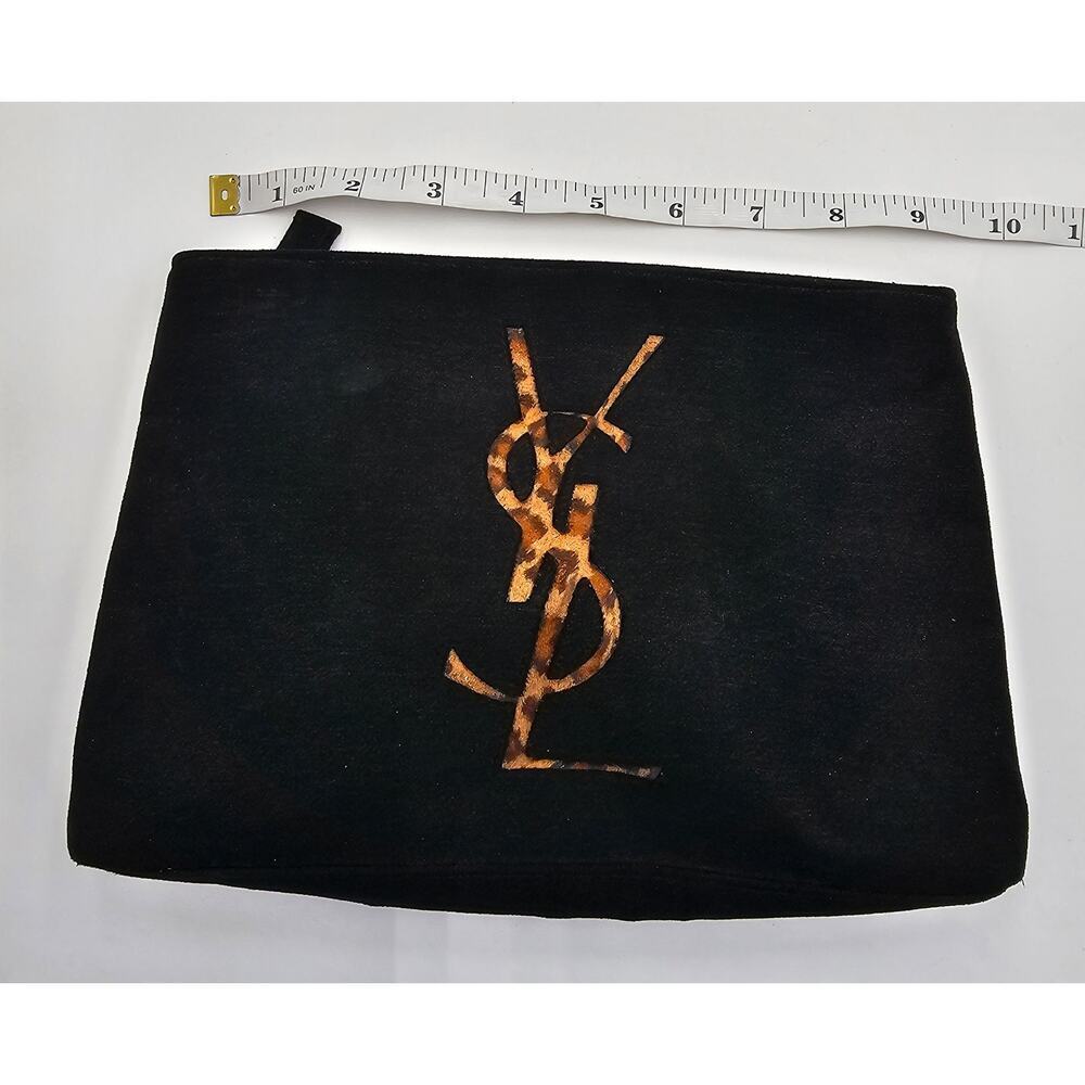 YSL Perfums Black and Animal Print Makeup Bag - Picture 2 of 7